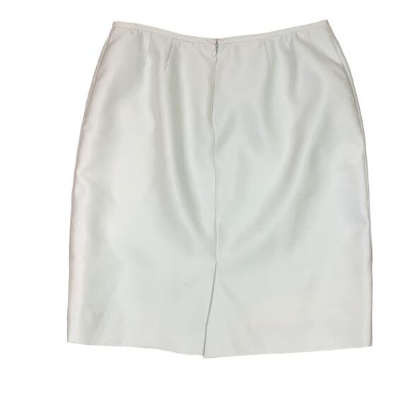 Albert Nipon Wool/Silk Silver Pencil Skirt - Picture 6 of 6